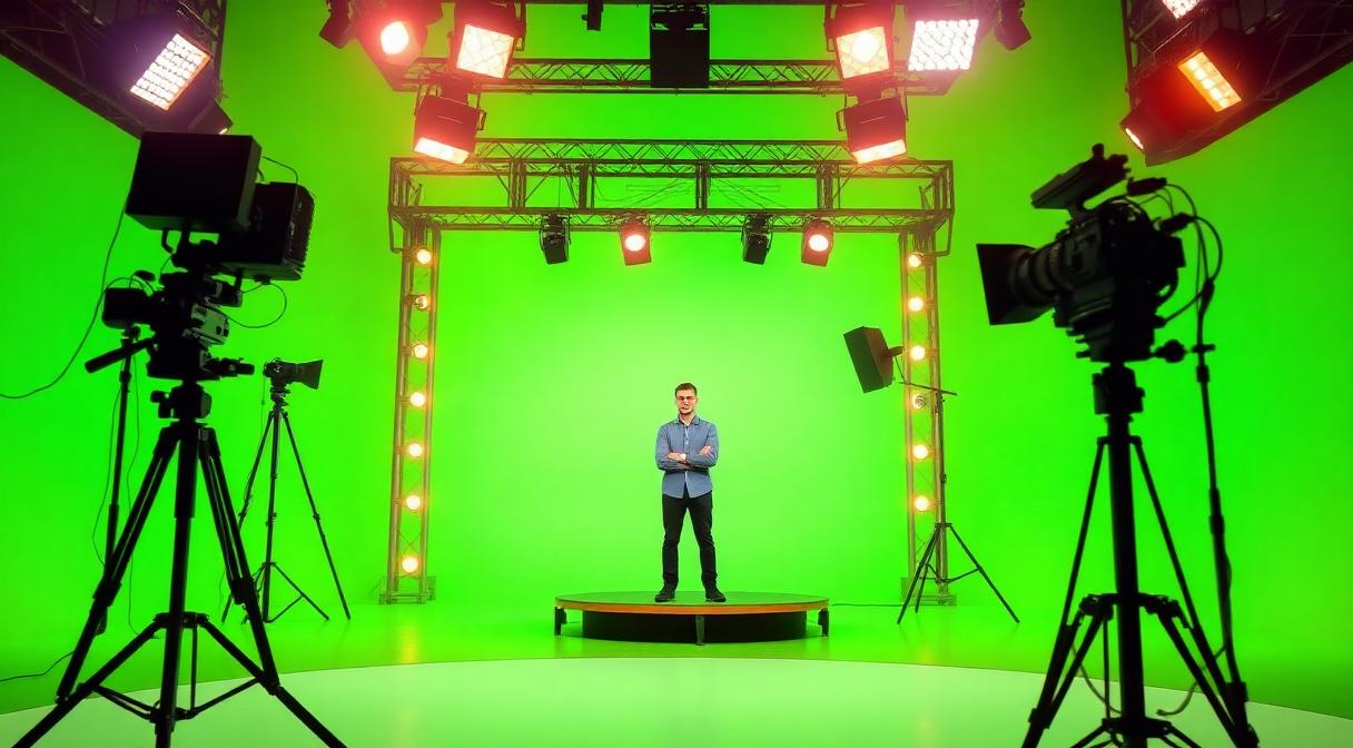 Green screen stage before rendering